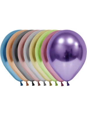 Pazariz 12 Inç Standart Boy Krom Balon 10 Adet Karışık