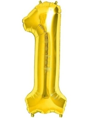 Pazariz Rakam Folyo Balon 1 Rakamı Büyük Boy Balon Altın Sarısı /dore