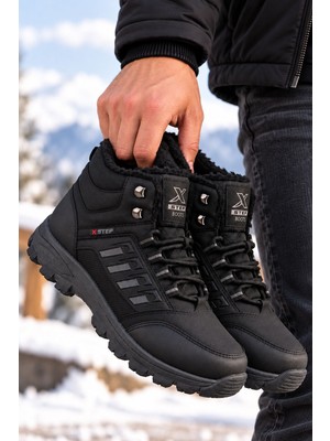 Albishoes Çocuk Erkek Kışlık Kaydırmaz Taban Outdoor Trekking Bot Suya Dayanıklı Sıcak Astar Bot