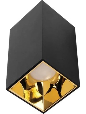 Ack Sivaüstü Dekoratif Armatür 74X110MM   Mat Gül Reflektör Siyah Kasa AH12-07591