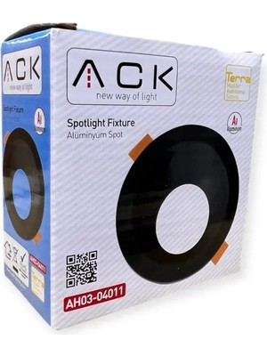 Ack Terra Siyah Siva Alti Spotlight Yuvarlak AH03-04011