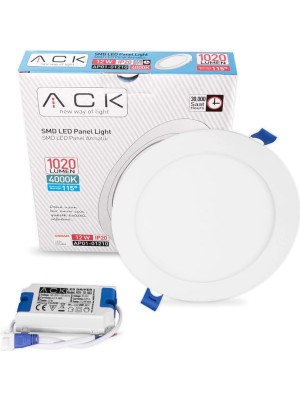 Ack 12W Beyaz 4000K Siva Alti Yuvarlak LED Panel AP01-01210