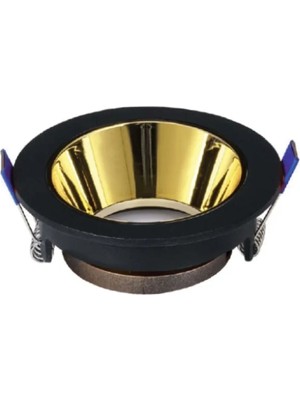 Ack Siyah Yuvarlak Çerçeve /  Rose Gold Reflektör  Siva Alti Spotlight Metal Gövde AH03-08221