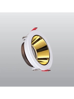 Ack Beyaz Yuvarlak Çerçeve / Gold Reflektör Siva Alti Spotlight AH03-07210