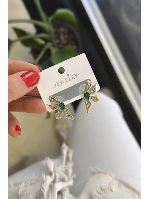 Adalı Store Çiçek Küpe - Yeşil