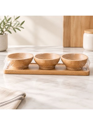 Adalı Store 3 Parça Bambu Sosluk Kase Seti