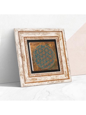 Str Store Yaşam Çiçeği Taş Duvar Tablosu - Çerçeveli Taş Tablo - Dekoratif Duvar Sanatı - Modern Ev ve Ofis Duvar Dekoru K1-317