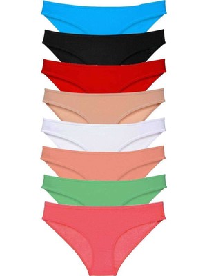Bin1çeşit 8 Adet Süper Eko Set Likralı Kadın Slip Külot Set 5 — Beden: S