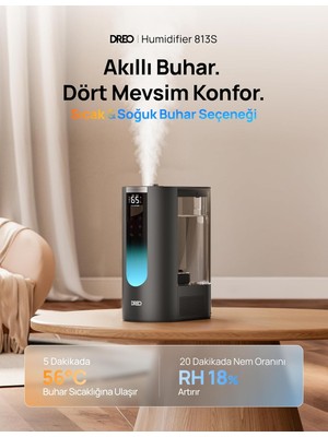 Str Store 6l Akıllı Nemlendirici Büyük Oda 600FT², 80 Saat Çalışma Süresi Süper Boyutlu Sıcak ve Soğuk Sisli Nemlendiriciler Yatak Odası Bebek, 28DB Sessiz Hava Nemlendiricisi Bitkiler, Ev, Tüm Ev Için