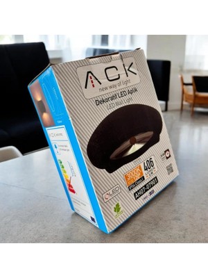 Ack 6W Siyah Duvar Aplik / 148*98*60MMSKD Full Set Includes Screw 3000K AH07-07901