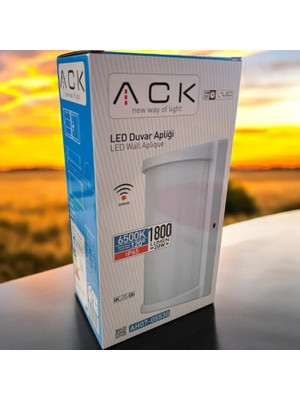 Ack 20W Sensörlü LED Duvar Apligi Beyaz 6500K IP65 AH07-05530
