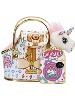 Mabelme Store 10873 Cutekins Taşıma Çantalı Peluş Unicorn Lou Lou -Sunman