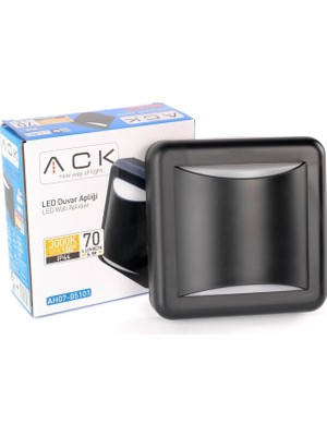 Ack 4W LED Duvar Apligi Siyah 3000K IP44 AH07-05101