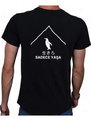 Beyaz Penguen Sadece Yaşa T-Shirt