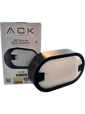 Ack 15W 3000K Siva Üstü Armatür Siyah Gövde AT11-21501