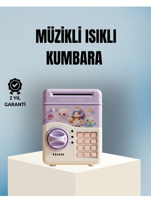 Bin1çeşit Işıklı Sesli Şifreli Otomatik Para Çeken Kumbara Mor