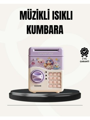 Bin1çeşit Elektronik Şifreli Atm Görünümlü Çocuk Kumbarası Mor