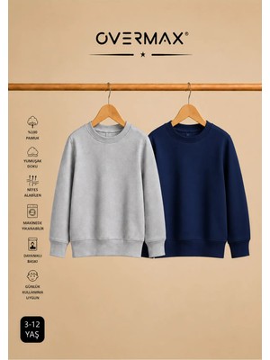 Overmax 2’li Kapüşonsuz Sweatshirt Seti – Çocuk Unisex - 3-12 Yaş
