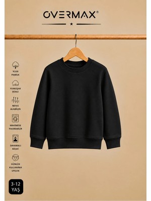Overmax Çocuk Bisiklet Yaka Basic Sweatshirt - 3-12 Yaş