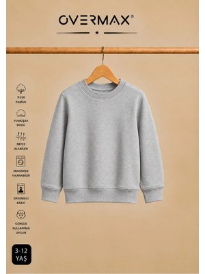 Overmax Çocuk Bisiklet Yaka Basic Sweatshirt - 3-12 Yaş