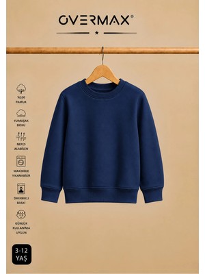 Overmax Çocuk Bisiklet Yaka Basic Sweatshirt - 3-12 Yaş