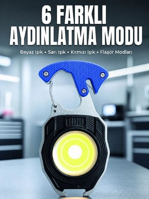 Dolozena Araç Kamp Outdoor ve Tamir Işleri Için Çok Amaçlı Cob LED Şarjlı Kurtarma ve Çalışma Feneri