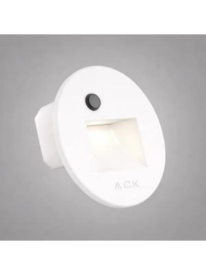 Ack AH07-02690 Sensörlü Merdiven Armatürü Cct Beyaz Kare Kare  Çerçeve