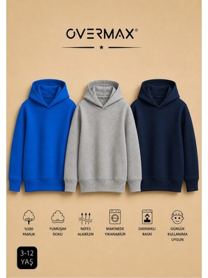 Overmax Çocuk 3'lü Sweatshirt Takımı – 3-12 Yaş