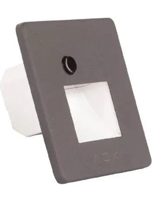 Ack AH07-01693 Sensörlü Merdiven Armatürü Cct Gri Yuvarlak Kare  Çerçeve