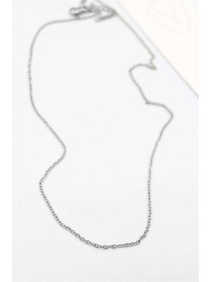 Bin1çeşit Çelik Zincir Kolye - 45 cm - Gümüş — Renk: Gümüş