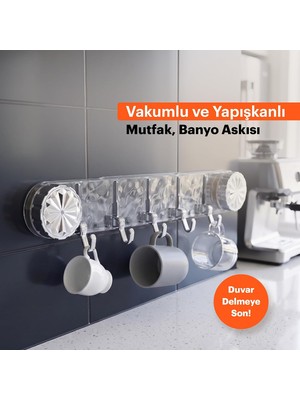 Str Store Vakumlu ve Yapışkanlı Askı – Mutfak ve Banyo Için Delme Gerektirmeyen Duvar Askılığı