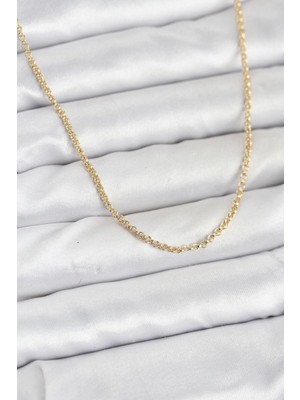 Bin1çeşit cm 14K Renk Halka Model 60 cm Kadın Kolye