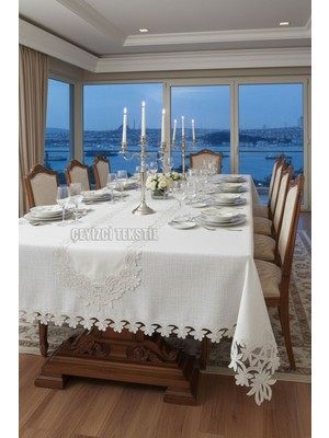 Bin1çeşit 12 Kişilik Masa Örtüsü Takımı, Masa Seti 12 Kişilik 26 Parça 160X220CM