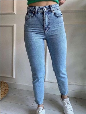 Beeke Lilly Kadın Yüksek Bel Trend Jeans Trend Likralı Kot Pantolon