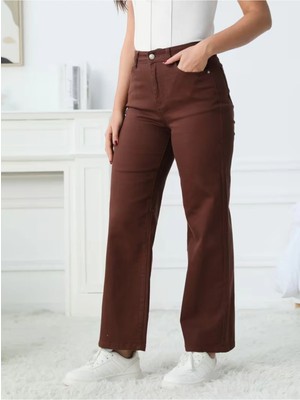 Beeke Layal My Zero Max Süper Yüksek Bel Wide Leg Jeans Likralı Salaş Paça Kot Pantolon