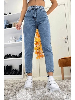 Beeke Lily Kadın Trend Mavi Jean Kot Pantolon