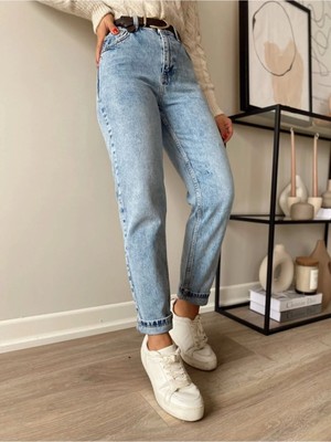 Beeke Lily Kadın Mavi Mom Jeans
