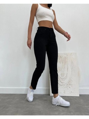 Beeke Mia Kadın Siyah Trend Süper Likra Kot Jeans