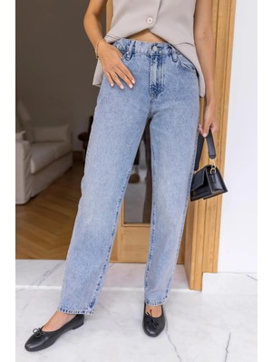 Beeke Lilly Kadın Mavi Power Likralı Esnek Jeans