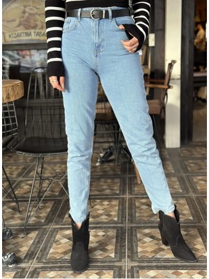 Beeke Açık Mavi Mom Jean