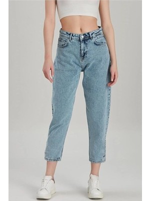 Beeke Orta Kar Mom Yüksek Bel Mom Jeans Boyfriendjean