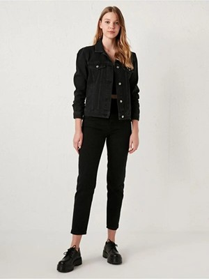 Beeke Leo Max Lara Mom Siyah Rahat Kesim Comfort Yüksek Bel Jean