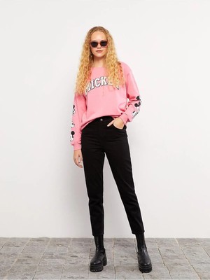 Beeke Kadın Siyah Yüksek Bel Love Me Ultra Esnek Mom Jean 2024