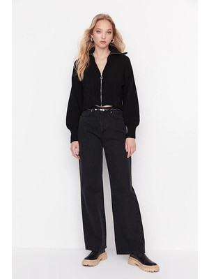 Beeke Golden Black Yüksek Bel Likralı Simsiyah Ispanyol Jeans Pantolon