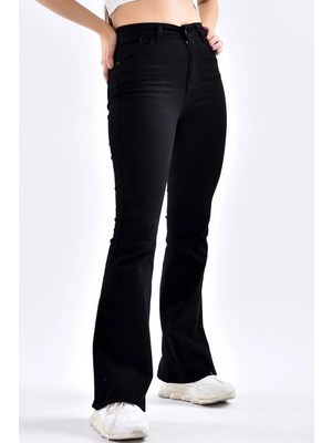 Beeke Monera Andrea Xs Siyah Straight Fit Jean Kadın Power Likra Kadın Yüksek 2024