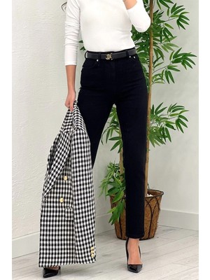 Beeke Mia Kadın Süper Yüksek Bel Trend Likralı Jeans