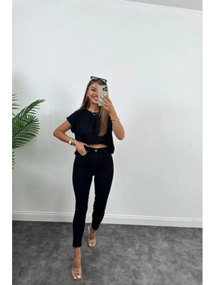 Beeke Toparlayıcı Likralı Skinny Jean Siyah