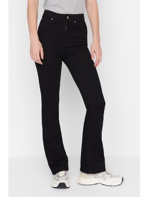 Beeke Leo Max Vanessa Siyah Ispanyol Paça Flare Kadın Jeans Pantolon