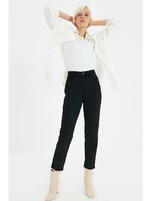 Beeke Siyah Petite Yüksek Bel Mom Jeansjean