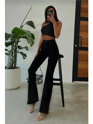 Beeke Star Towerall Ispanyol Siyah Renk Solmaz Flare Jeans S.i.m.s.i.y.a.h Rahat Kesim